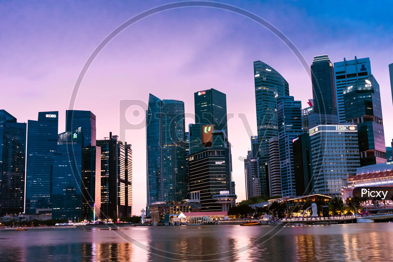 Evening Cityscape, Marine Bay, Singapore 2020.