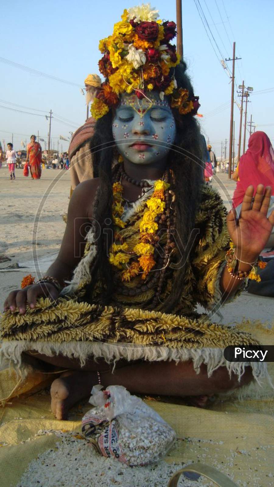 A child performing penance as Lord Shiva, kumbh prayagraj