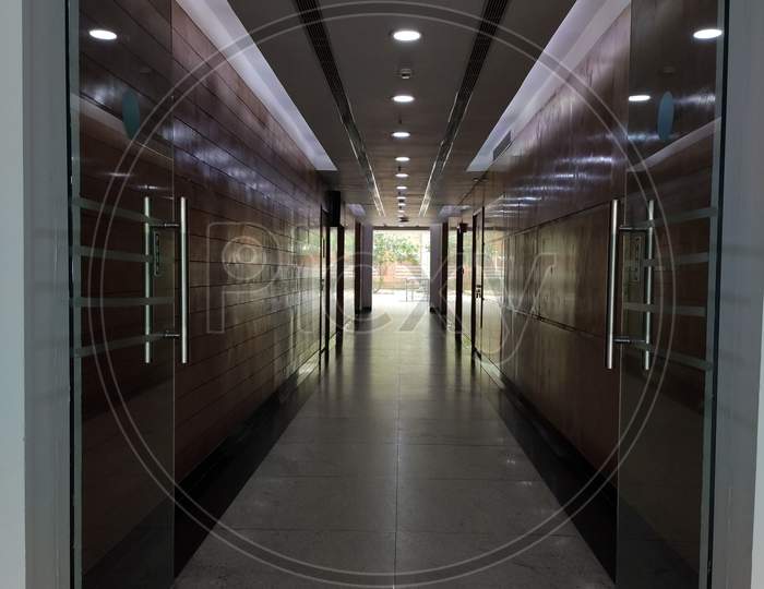corridor of modern office building in Gurugram india
