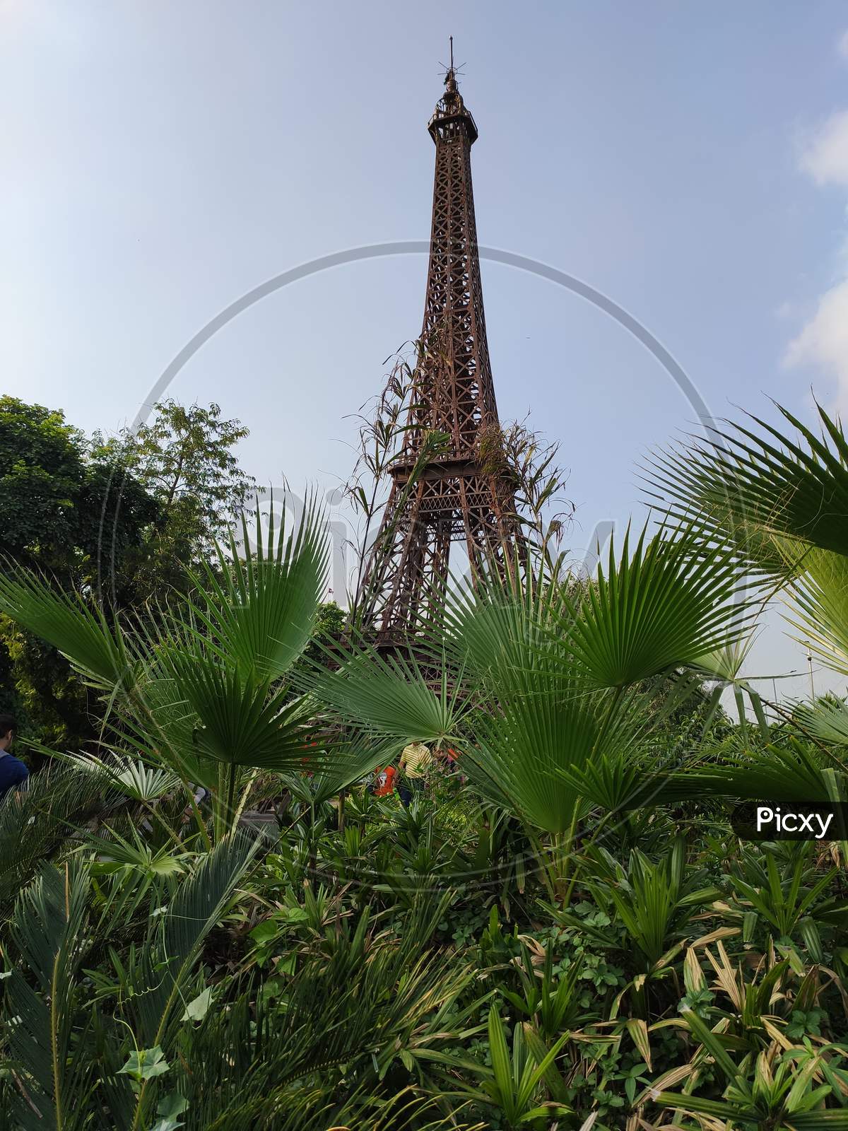 miniature Eiffel Tower made of waste material in waste to wonder park Delhi Nizamuddin India