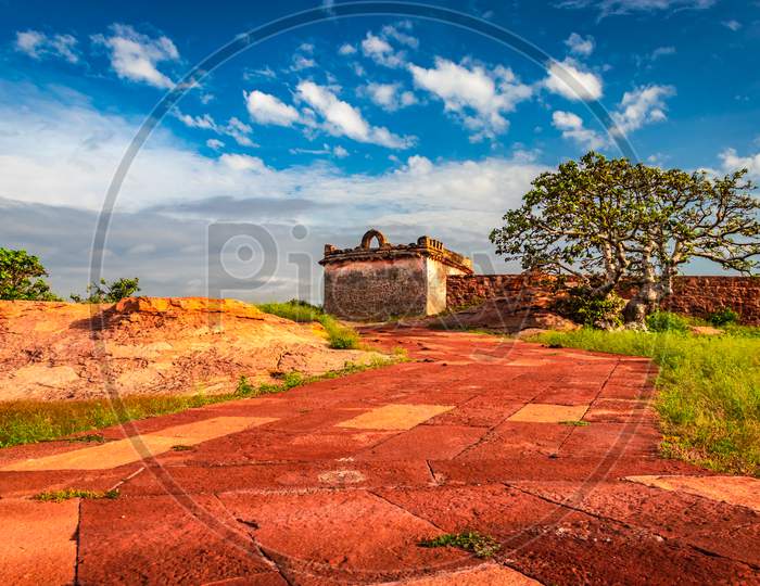 Ancient Fort Architecture With Amazing Sky From Flat Angle Shot
