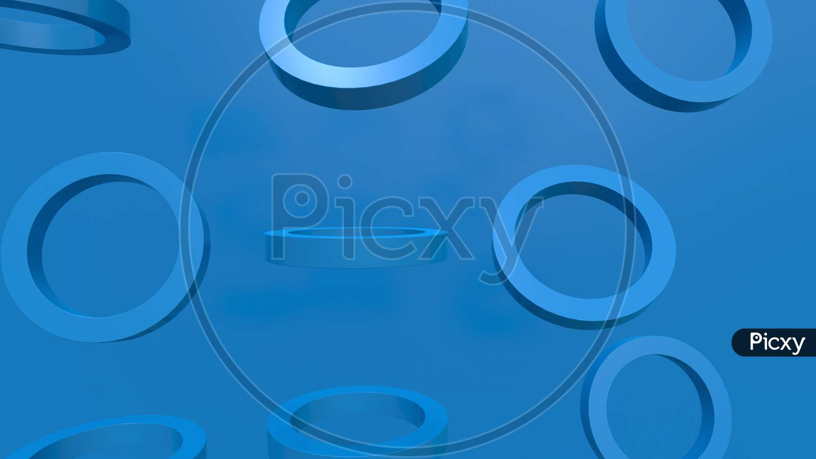 Blue Geometric Shapes Background , Abstract 3D Rendering.