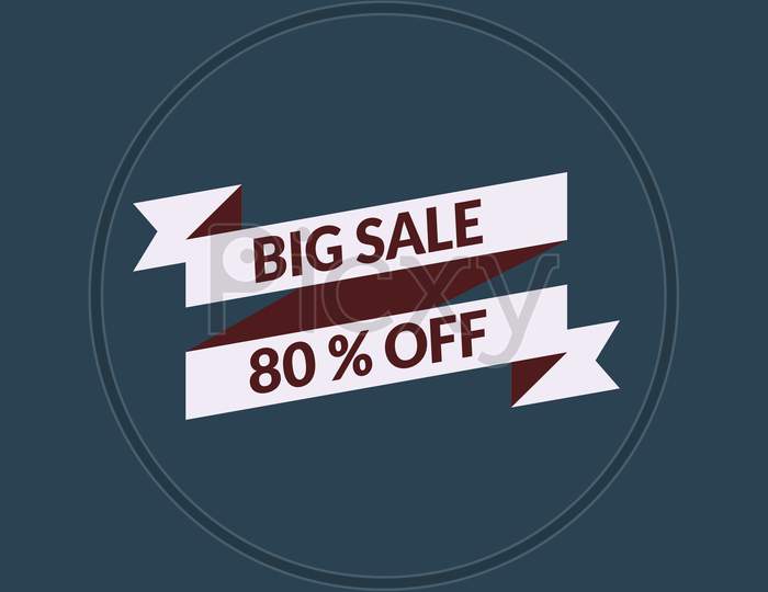 Big Sale 80% Off Word Illustration Use For Landing Page,Website, Poster, Banner, Flyer,Sale Promotion,Advertising, Marketing