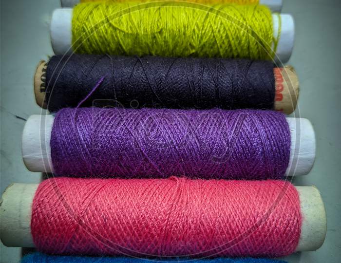 Colourful cotton thread