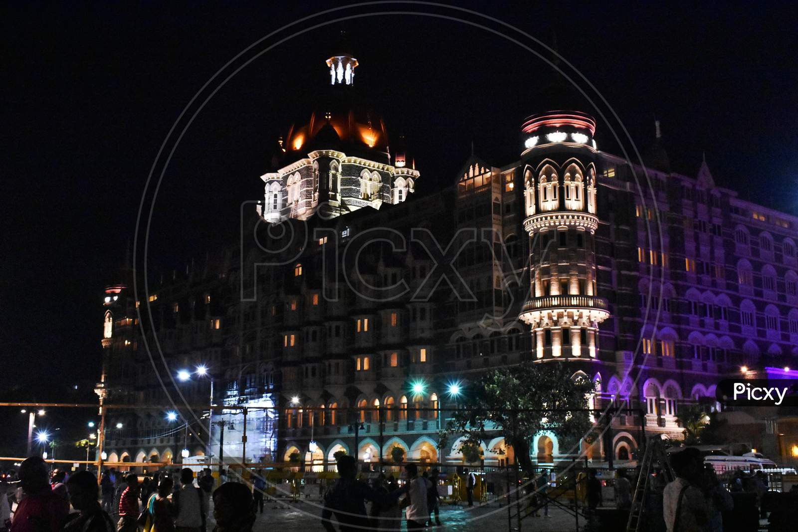Taj Hotel In Mumbai India, With Beautiful Glowing Lights