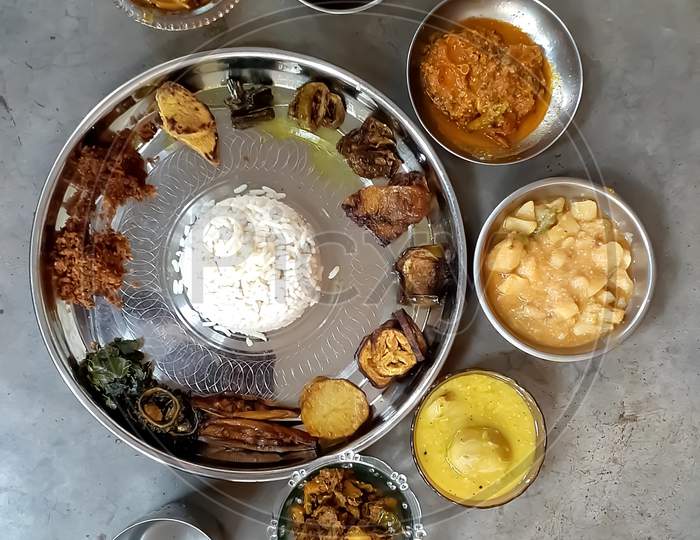 Beautiful bengali recipe meal thali