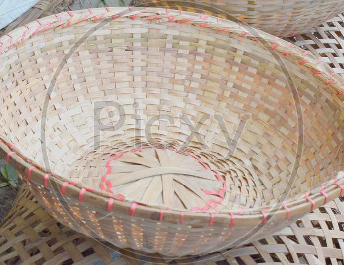 Handmade Bamboo Basket At Asian Market