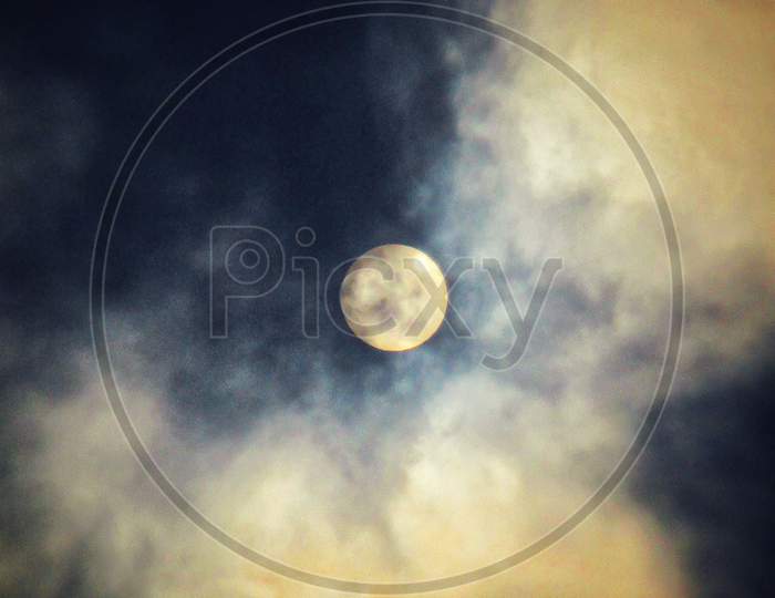 Moon on a cloudy night