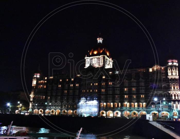 Taj Hotel Captured In Night With Beautiful Lights