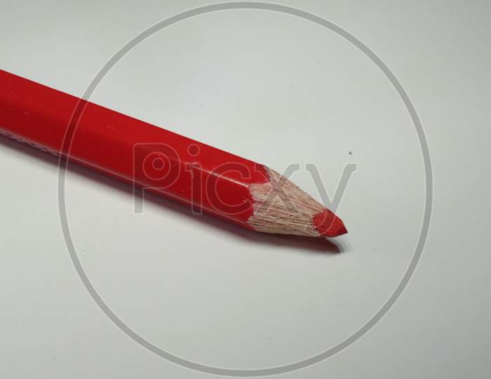 Red coloured pencil