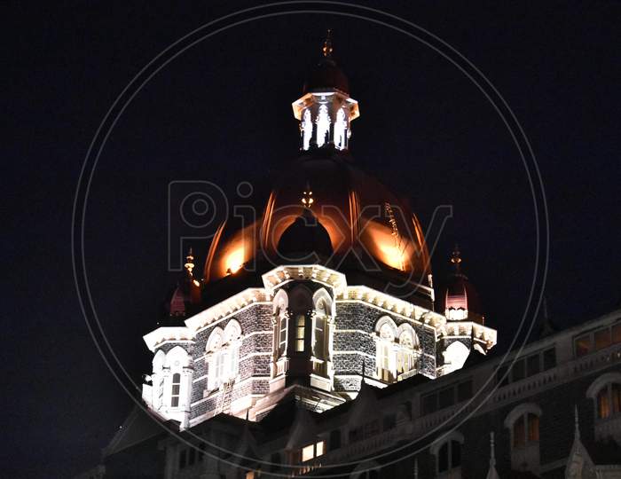 Beautiful Lights On The Top Of The Taj Hotel