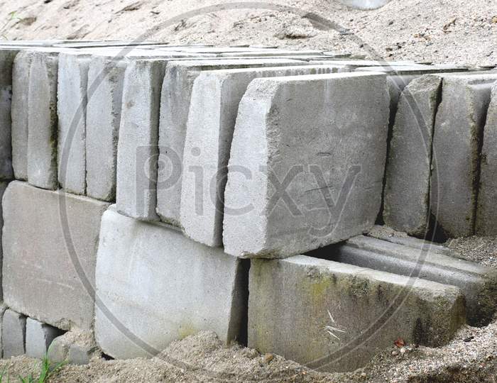 Concrete Block Or Cement Block With Sand