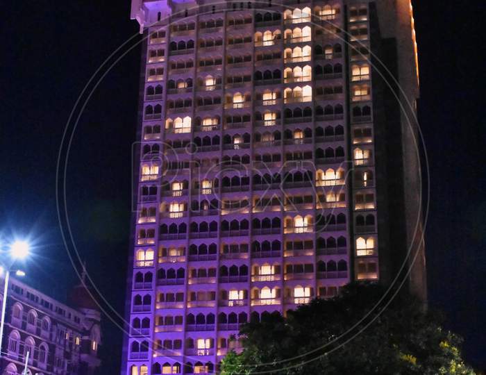 New Taj Hotel With Beautiful Lights Captured During Night