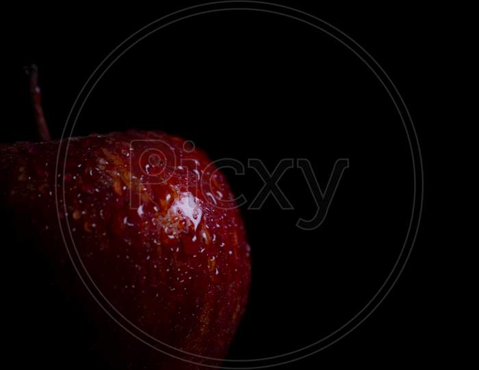 Fresh Apple with sprinkled water, Food photography