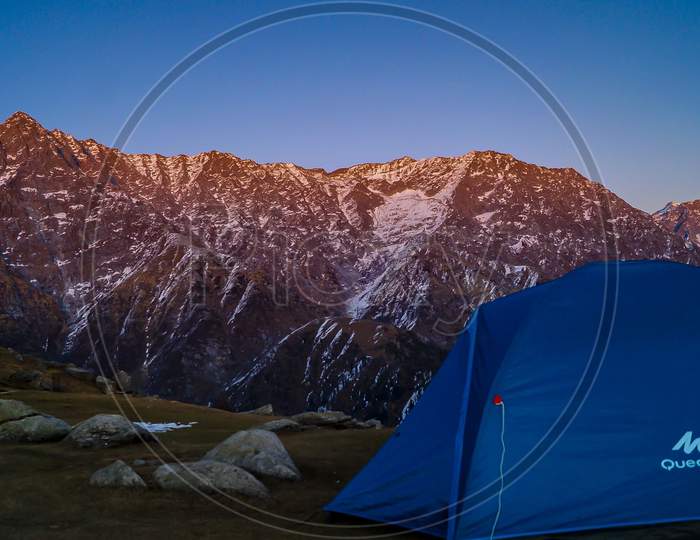Camping on top of the mountains Uttarakhand