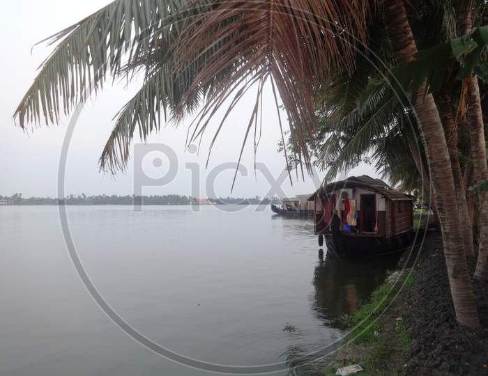 view of the backwaters of Kerala