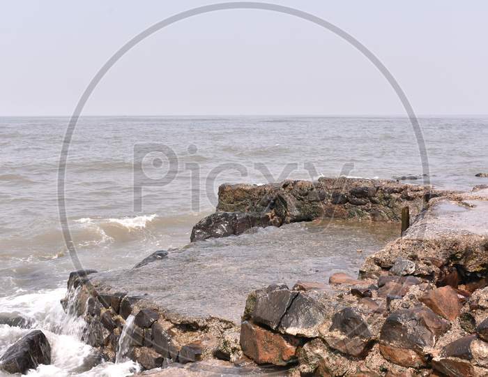A View Of The Ocean Near Mumbai Beach