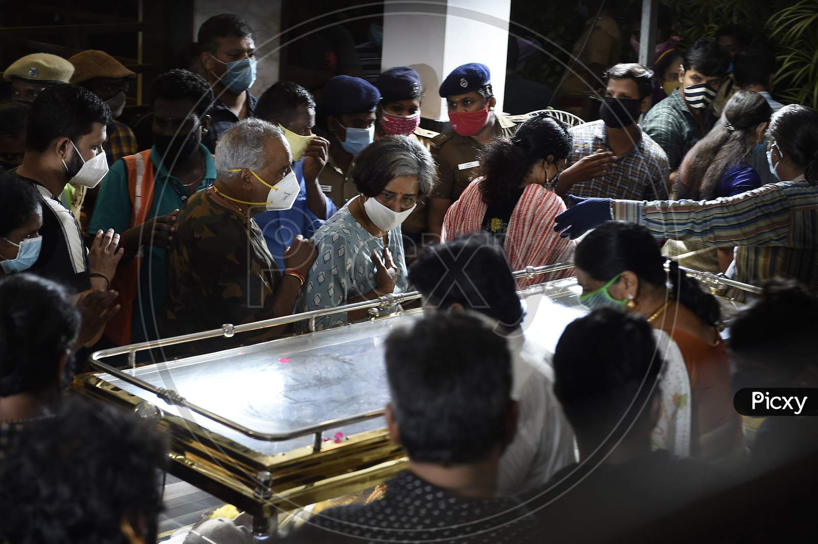 Family Member And Relatives Pay Their Last Respects To Legendary Playback Singer Sp Balasubrahmanyam At His Residence, In Chennai, Friday, Sept. 25, 2020. The Celebrated Singer, 74, Died In A Chennai