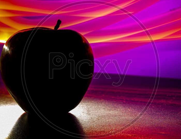 Light painting of apple