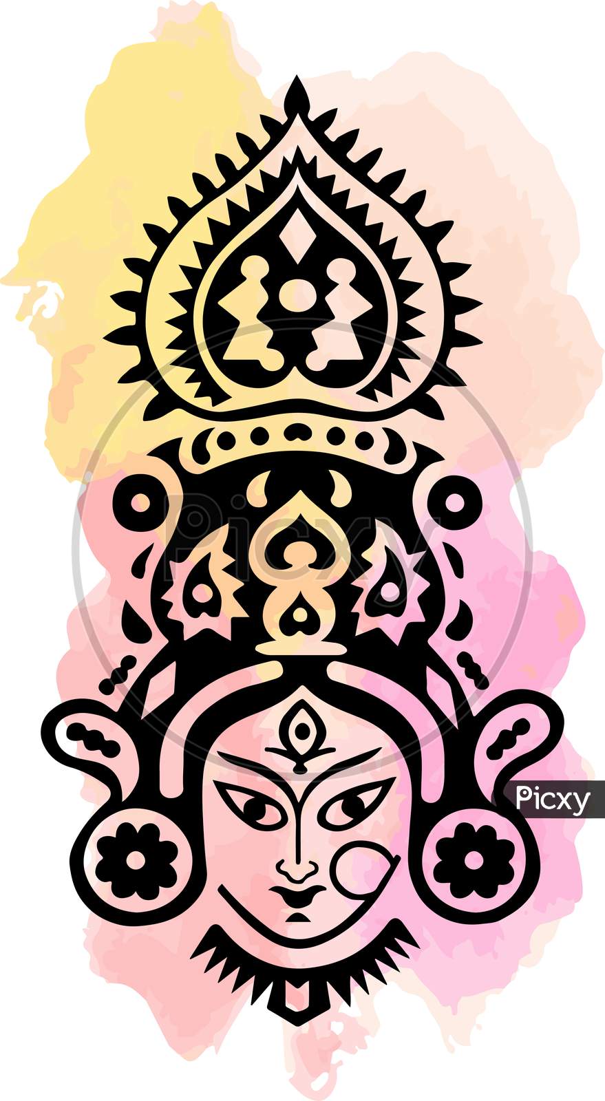 Amazing Pencil Sketch Of Goddess Durga | DesiPainters.com