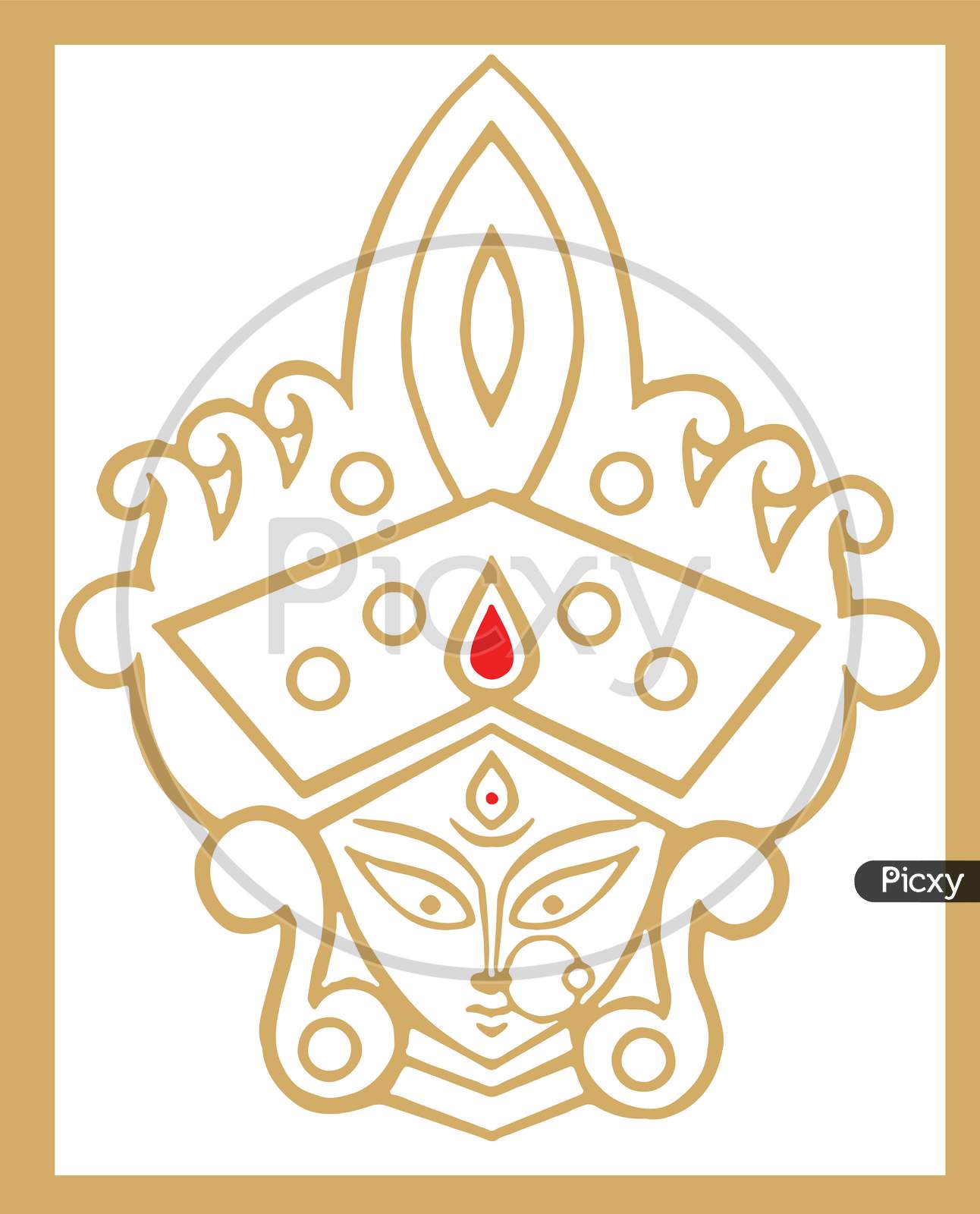 Image of Sketch Of Goddess Durga Maa Or Durga Closeup Face Design Element  In Outline Editable Vector Illustration For A Dasara Festival  CelebrationTZ463870Picxy