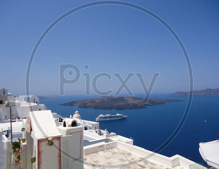 Santorini Is One Of The Cyclades Islands In The Aegean Sea. It Was Devastated By A Volcanic Eruption In The 16Th Century Bc, Forever Shaping Its Rugged Landscape