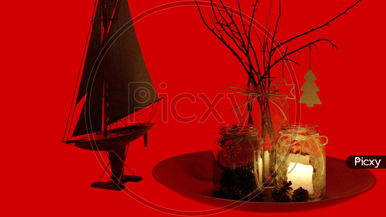 Christmas Decoration Image , Christmas Tree And Candle