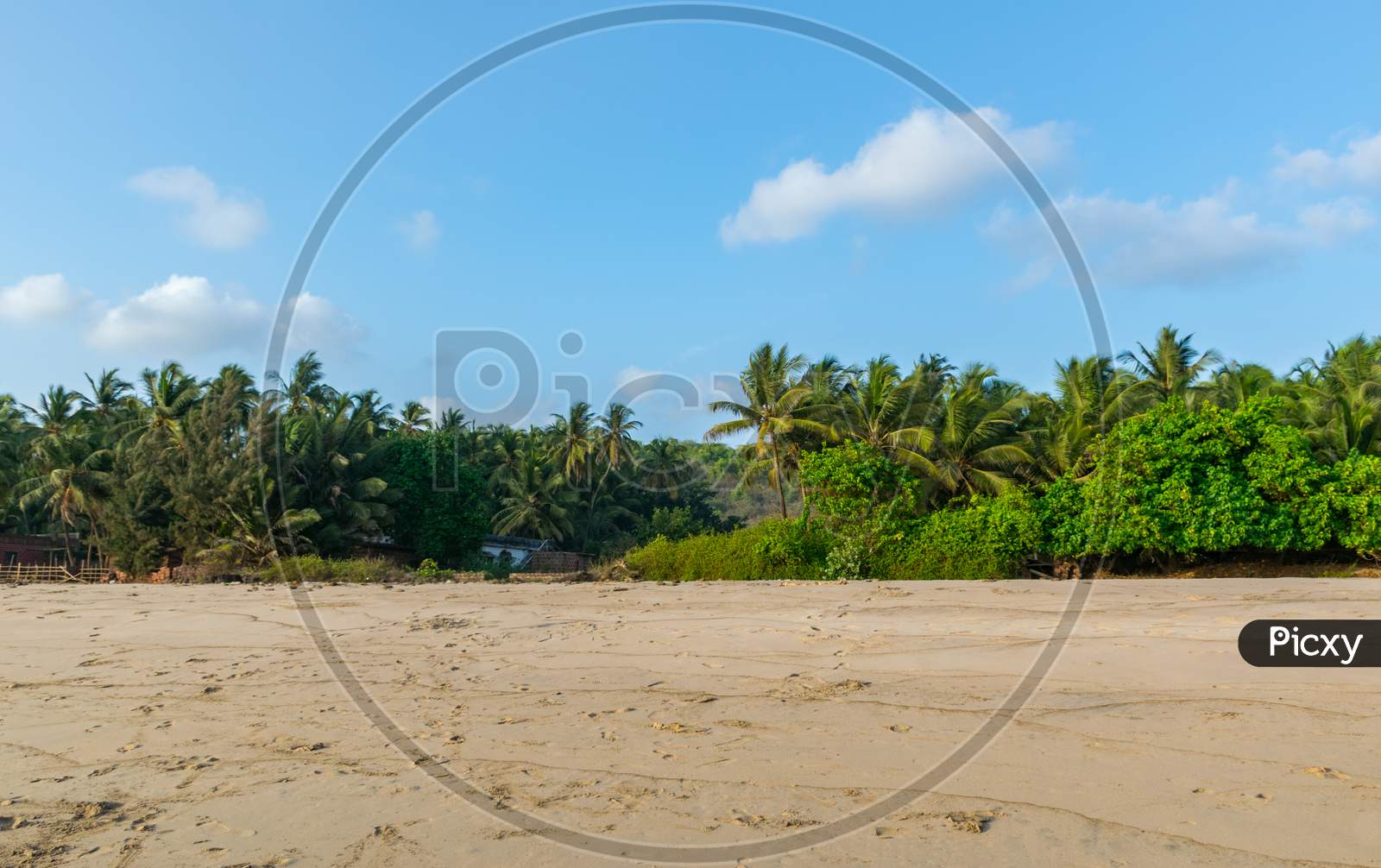 Panoramic View Of Beautiful Velneshwar Beach Situated In Maharashtra, India