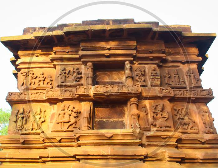 Heritage Site The Figures Carved On The Walls Of Shiva Temple At Dev Baloda. Situated In The District Of Bhilai, Chattisgarh Tourism, India
