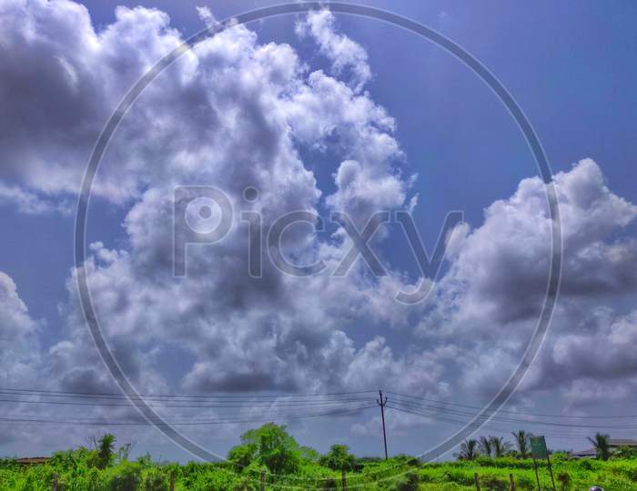 Amazing blue sky with white cloud