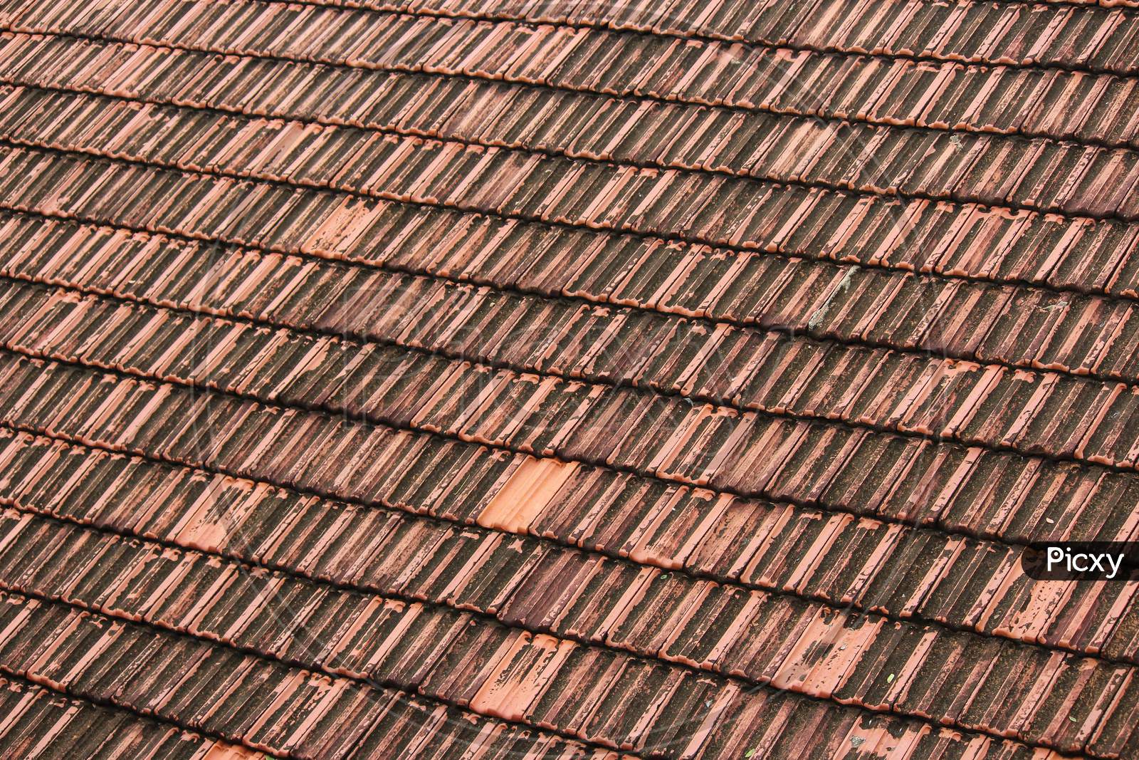 Texture Of A Terracotta Tile Roof, Terracotta Tile Roof