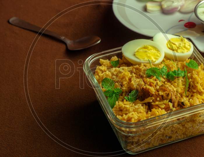 Home Made Chicken Biriyani Ready To Be Served