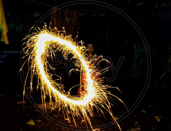 Diwali Firework wit amazing effect slow shutter speed