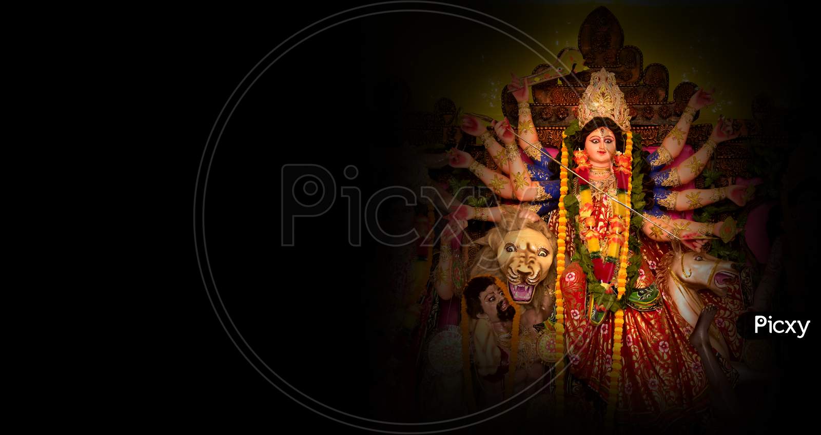 Image of durga puja background. durga maa banner .-YJ893443-Picxy