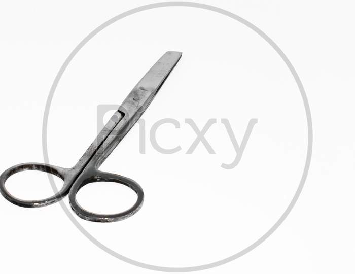 Isolated surgical scissor on white background