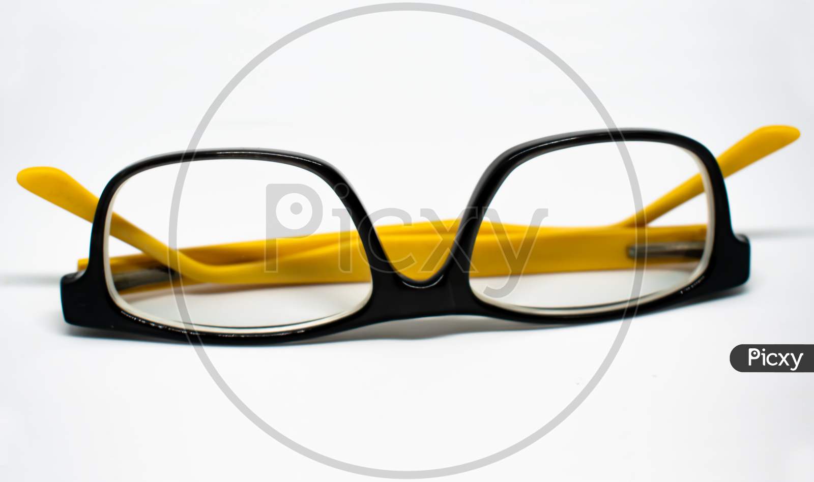 Fashionable modern eye glass isolated on white background