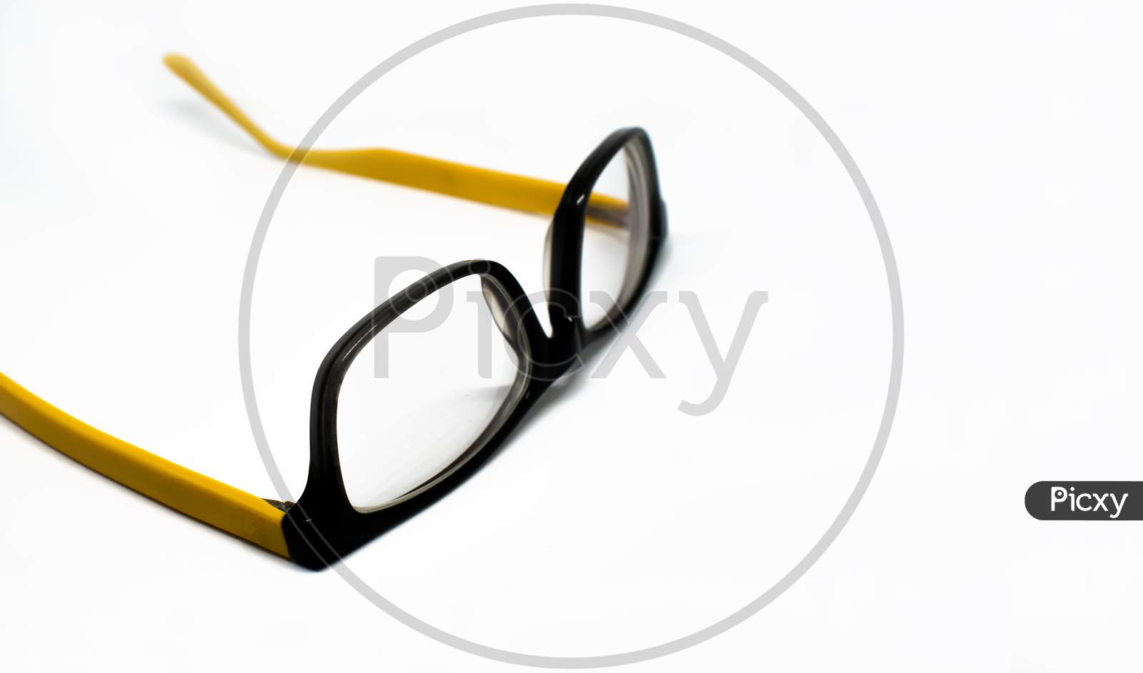 Beautiful modern eye glasses isolated on white background