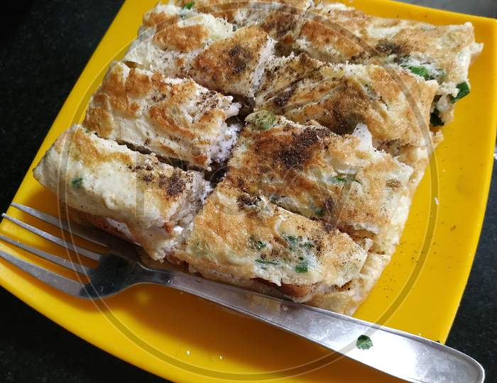 Masala Bread Omelette- Quick Healthy Breakfast