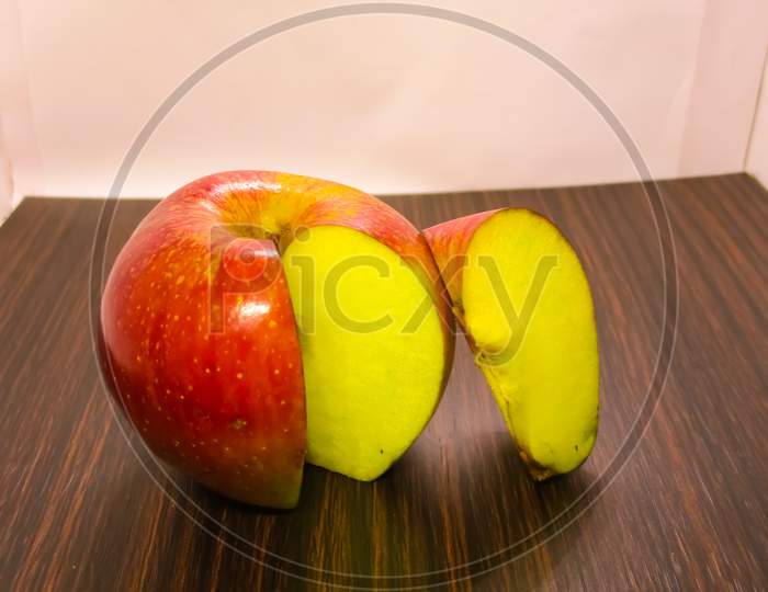 Close-up picture of Apple on the table