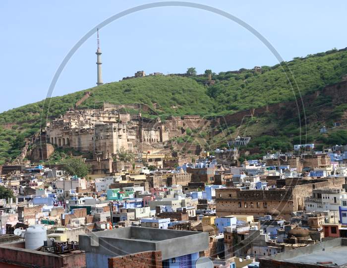 Taragarh Fort In Bundi Town, Typical Medieval Fortress In Rajasthan, India