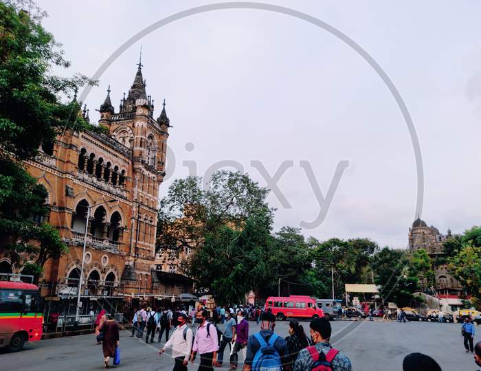 Best Bus stop view outside of Mumbai CST