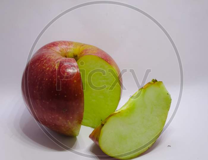 Close-up picture of Apple in the isolated white background