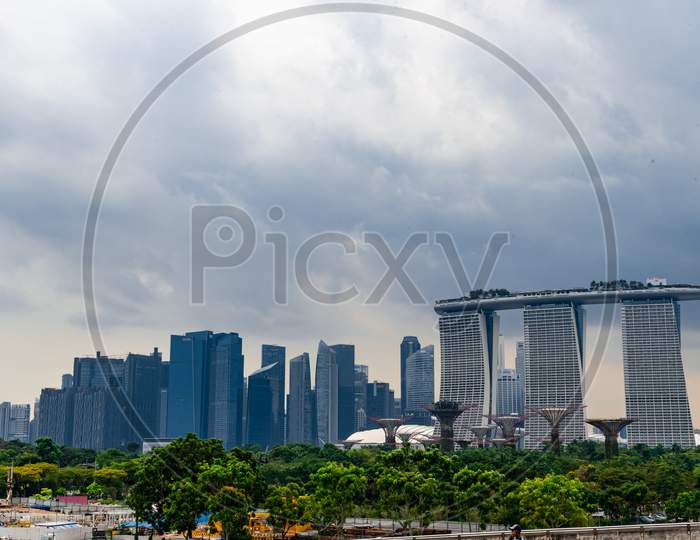 Day Light City Landscape, Marina Bay, Singapore.