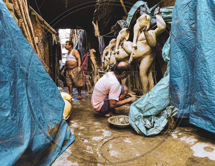 Artist of kolkata Durga puja