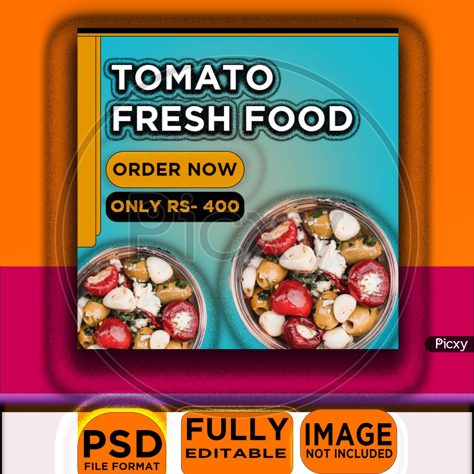 Tomato and Fresh Food Social Media Post Template