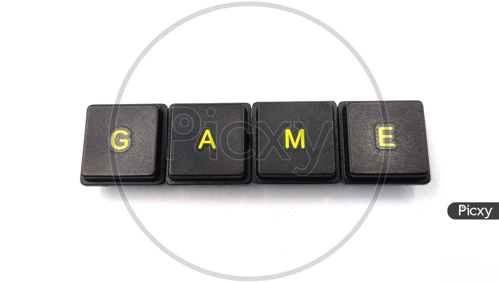 game word spelled out on white background