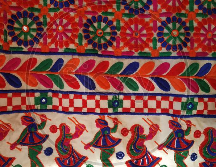 Beautiful pattern of rajsthani work on a suit