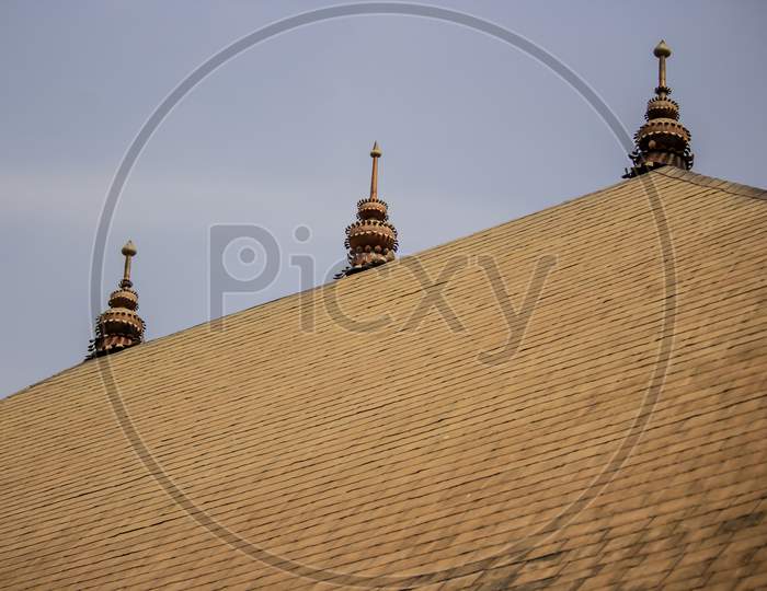 Top Of The Dome Of A Hindu Temple In India