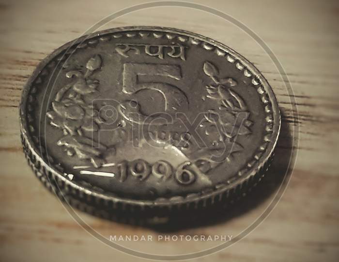 five rupees coin