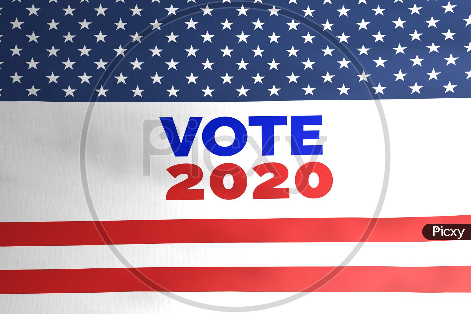 Vote 2020 On American Flag Illustration, Usa Presidential Election 2020 Concept During Covid-19 Pandemic.